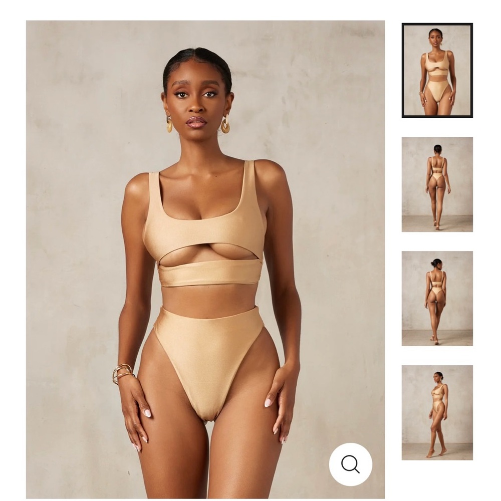 Tan Cutout Bikini Set MBM swim 
Top is M however runs small
Bottom is XS